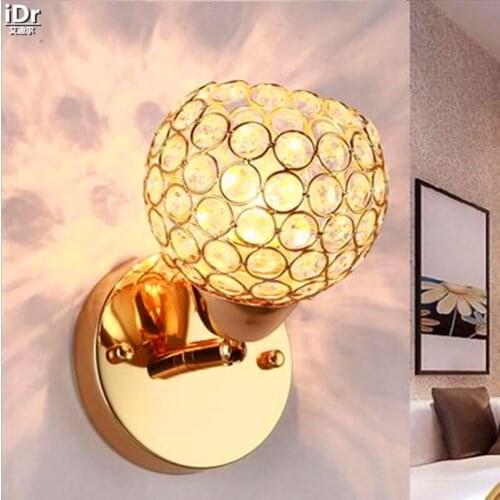 Simple modern crystal lamp creative bedroom bedside lamp hotel project 360 degree rotation Wall Lamps OLU-0049