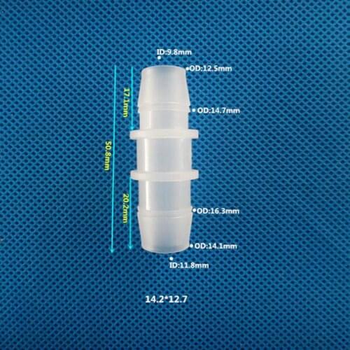 14.2mm to 12.7mm Plastic Pipe Fitting Pagoda Barbed Straight Reducing Hose Connector Tube Joint for Garden