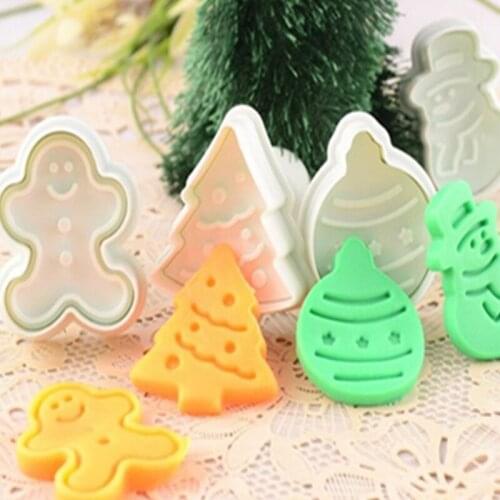 Christmas Gingerbread Man Snowman Kitchen Cookie Cutters Biscuit Cookie Cutters Fondant Pastry Decorating Baking Tools DIY Mold