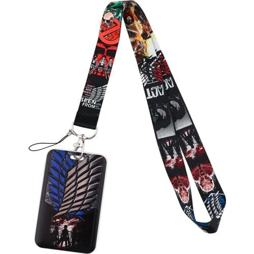 ER470 Anime Attack Corps Lanyard Card Holder Student Hanging Neck Mobile Phone Lanyard Badge Subway Access Card Holder
