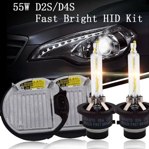 2020 NEW SKYJOYCE 1Set 55W D2S D4S HID Kit 5500K Fast Bright Fast Start HID headlight bulb with D2S D4S Original hid light kit
