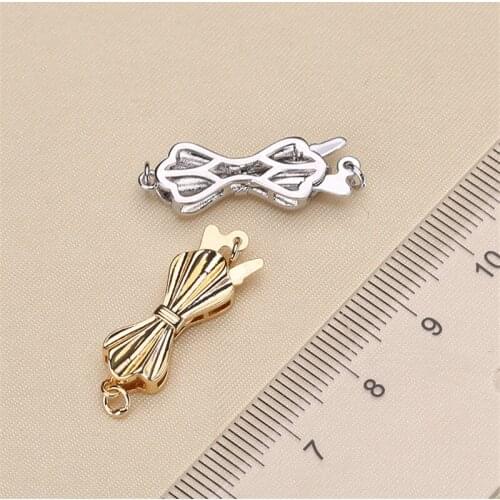 DIY Necklace Bracelet Connectors Clasp 18K Gold Plating Copper Cubic Zirconia Clasps For Jewelry Making Fastening Accessories