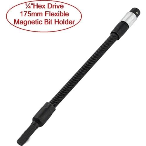 175mm Screwdriver Extender Flexible Adapter Shaft Long Soft 1/4" Extension Hex Bit Screwdriver Holder