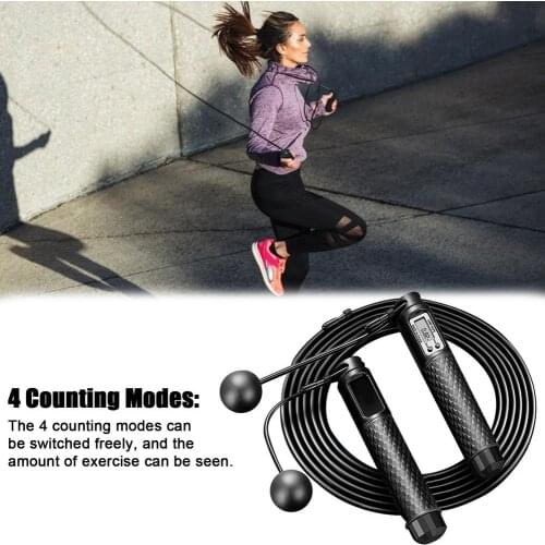 Smart Speed Jump Rope Counter Built 4 Counting Modes Fitness Rope Men Women Home Gym Jump Rope Jumping Training Lose Weight