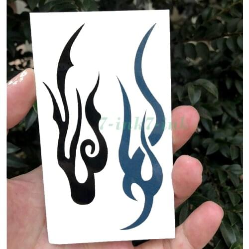 Waterproof Temporary tattoo tsticker black and blue fire totem tatoo Water Transfer fake tatoo flash tatto 10.5*6cm for man