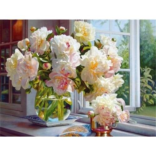 Flowers Printed 11CT Cross-Stitch Embroidery Patterns DMC Threads Knitting Craft Handicraft Hobby Promotions Counted