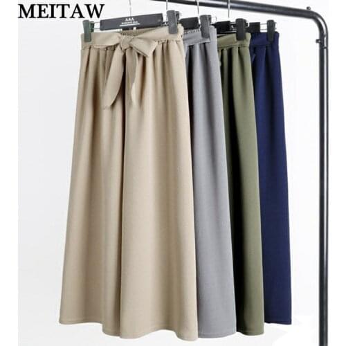 2021 Summer Autumn Pure Black Lace Up Korean Wide Leg Pants Female High Waist Daily Loose Trousers Fall Streetwear