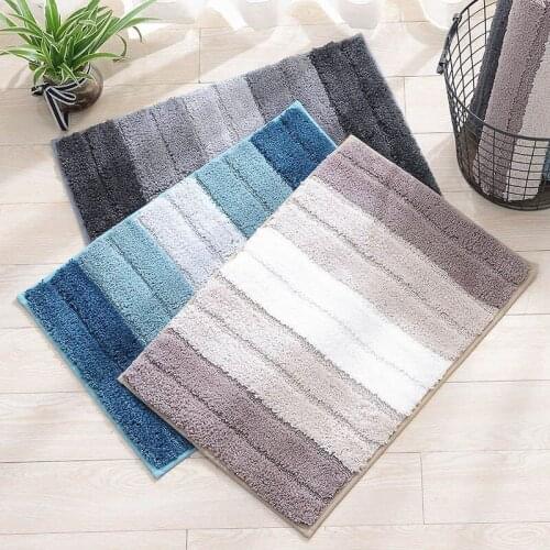 1Pcs Shaggy Bath mat Carpet For Hallway Striped Rug For Bedroom Carpet For Kitchen Floor Mat Anti Slip Bath mat