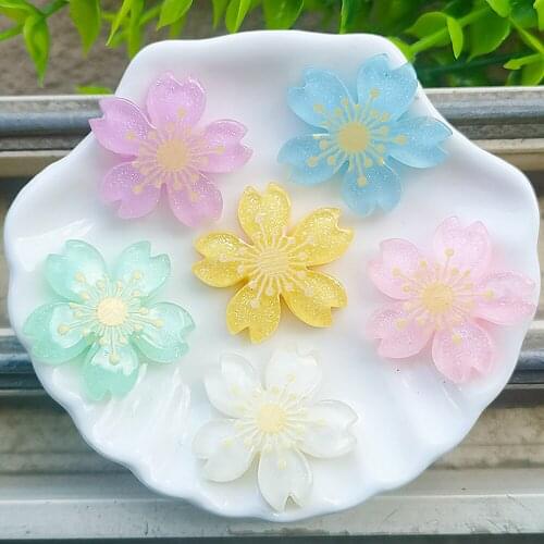 10pcs New Cute Resin Mini Mixed Flowers Flat Back Cabochon Scrapbook DIY Embellishments Accessories