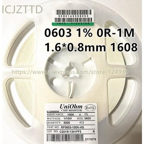 100PCS 0603 1% 1608 1.6*0.8mm 1/10W 8.2K 8K2 9.1K 9K1 10K 11K 12K 13K 15K 16K 18K 20K 22K 24K 27K 30K 33K 36K 39K
