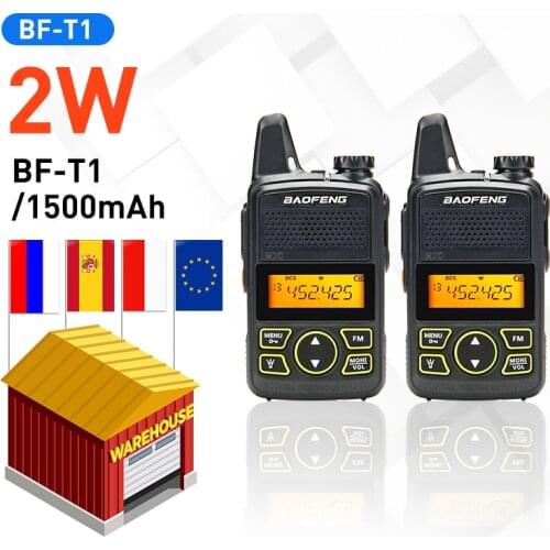 2pcs baofeng BF-T1 mini walkie talkie UHF 400-470MHz ham radio station ptt handheld FM Portable pofung bf t1 two way radio