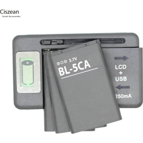 3x BL-5CA Replacement Battery + LCD charger For Nokia 1110 1111 1112 1200 2310 5130XM 7600 N70 E60 5030 C2-00 C2-01 X2-01