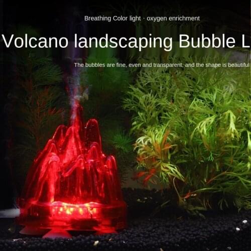 Aquarium accessories fish tank decorations Fish tank landscaping Colorful aquarium light LED diving light Volcano light