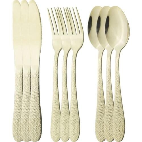 Champagne Dinnerware High Quality Silverware Set Cutlery Set Dinner Knife Fork Spoon Stainless Steel Flatware Kitchen Tableware