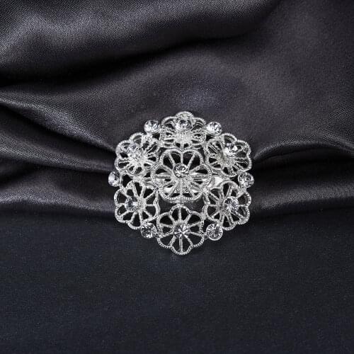 Shiny Rhinestone Flower Brooch Pins Crystal SnowFlake Brooches For Women New Fashion Wedding Dress Office Casual Jewelry Gift