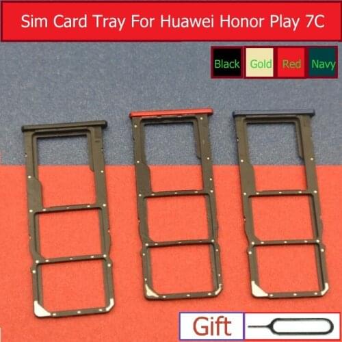 Genuine SIM & Memory card Tray Holder For Huawei Honor Play 7C LND-AL30 AL40 Sim & Micro Sd Card Connector Holder Repair Parts