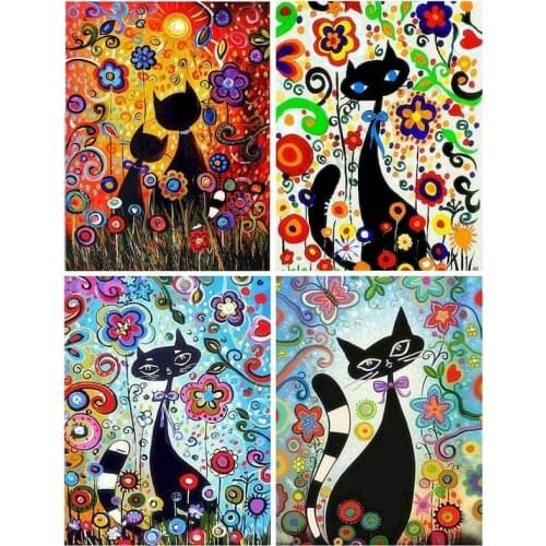 Painting By Number Cartoon Cats Pictures By Number Kits For Children Acrylic Paint Photo Frames Decoration Home 40x50cm Diy Kit
