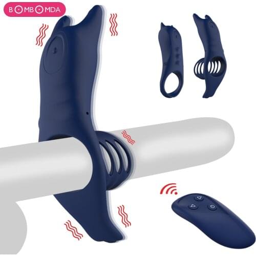 Penis Ring Cock Ring Vibrating Adult Sex Toy for Couple Wireless Remote Vibro Ring Delay Premature Ejaculation Lock Cockring Men