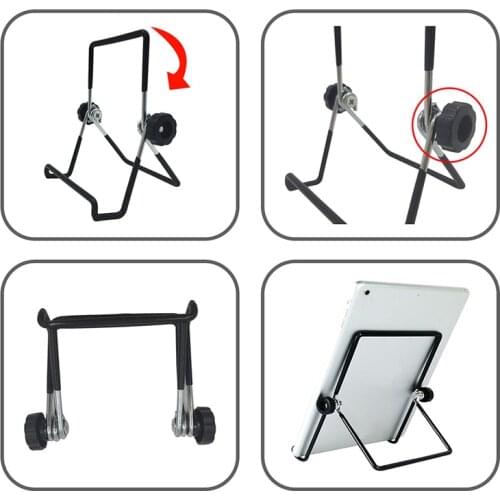 Metal Steel Tablet PC Stand Multi-angle Non-slip Foldable Adjustable Stand Holder Pad Tablet
