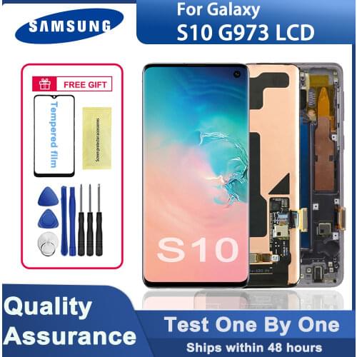 100% tested Original AMOLED 6.1” S10 LCD display for Samsung Galaxy S10 G973F/DS G973U G973 LCD touch screen digitizer assembly