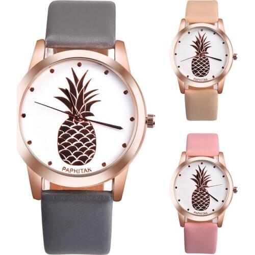 Couple Watch Men Casual Pineapple Watch Women Simple Faux Leather Analog Quartz Watch Colck relogio feminino relogio feminino