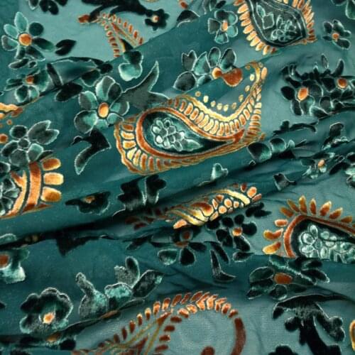 Dress Flocked DIY Rayon Velvet Fabric 114cm Width Flower Fleeced Material Wedding Gown Decoration Tissue