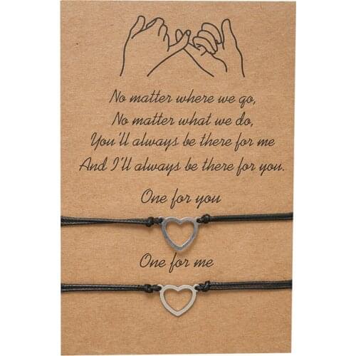 2PCS Braided Bracelet Fashion Hollow Heart Woven Bracelet Wrist Bracelet for Friends Lovers Hand Rope Jewelry Accessories