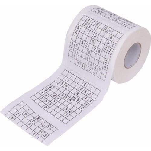Durable Sudoku Su Printed Tissue Paper Toilet Roll Paper Good Puzzle Game Health Sanitary Paper Toilet Tissue
