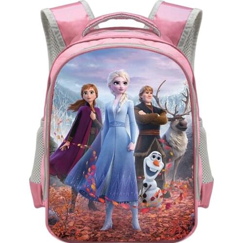 Disney New 13 inch Cartoon Princess Printing Backpack Children Snow Queen School Bags Backpack Girls Kindergarten Elsa Backpacks