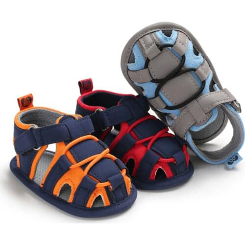 Summer Toddler Newborn Baby Boy Soft Sole Crib Shoes Fashion Prewalker Sandals First Walkers Trainers 0-18M