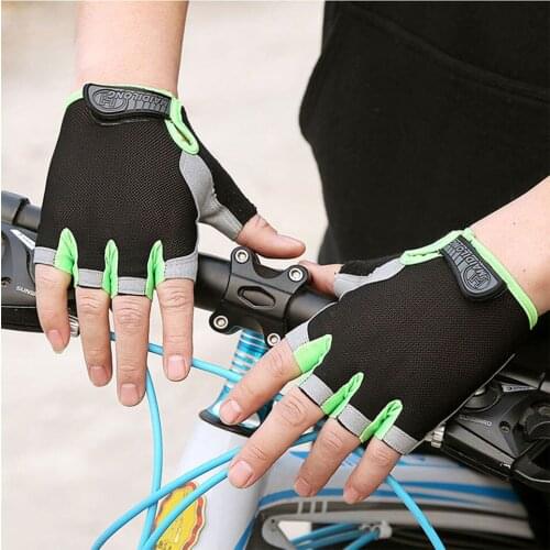 Silicone anti-slip and sweat-proof cycling gloves men and women half-finger gloves breathable shockproof sports bike gloves d40