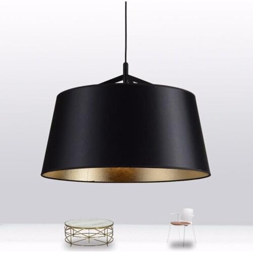Modern Simple Pendant Lights For Hotel Living Dining Room Cafe Kitchen Black Gold Fabric Shade Decoration Hanging Lamp Fixtures