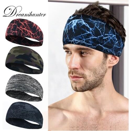 Unisex Men Women Sports Headband Stretch Sweat Headband Sport Running Yoga Exercise Sweatband Gym Absorbent Hairband