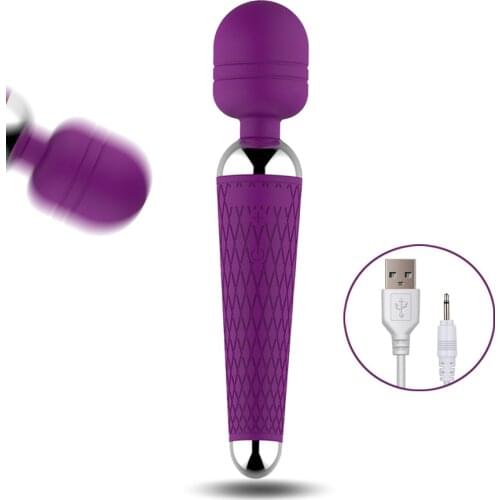 Powerful Clitoris Vibrators USB Recharge Magic Wand AV Vibrator Massager Sexual Wellness Erotic Sex Toys for Women Adult Product