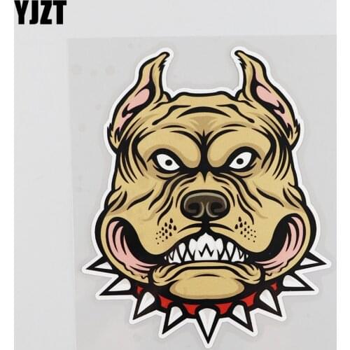 YJZT 12.1CM*14.8CM Interesting Bulldog Personalized Animal PVC Car Sticker 12A-0094