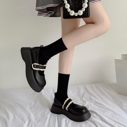 Japanese Platform Jk Loli Pu Heels 5cm Shoes Female Student Lolita Shoe Mary Jane Anime Goth Sweet Girls Feminine Cosplay Gothic