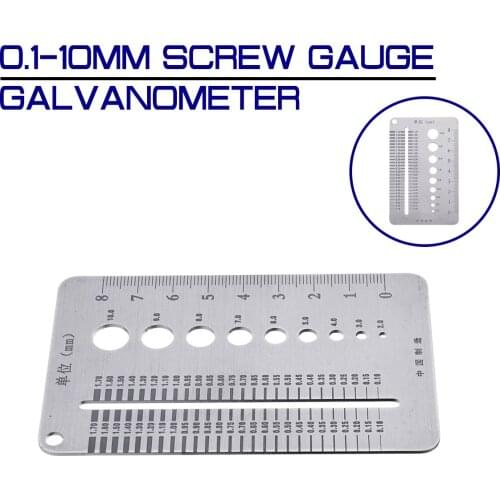 0.1-10mm Screw Gauge Plate Diameter Measuring Gauge Stainless Steel Bolt Wire Drill Bit Gauge Marking Tools