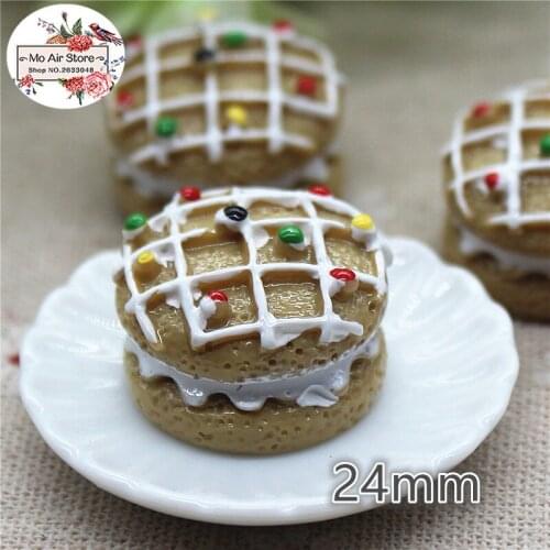 10PCS 3D cake dessert Resin Flat back Cabochon imitation food Art Supply Decoration Charm Craft