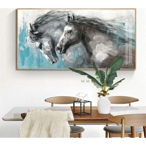 100% Handmade Oil Painting Canvas Paintings Running Horse Painting Wall Art Vintage Animals Acrylic Painting Abstract Home Decor