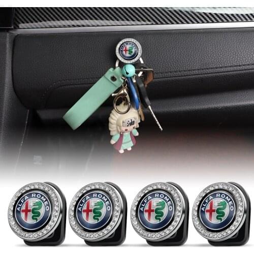 2Pcs Crystal Car Mini Storage Multi-function Hooks Stickers For Alfa Romeo Spider GT Tonale 156 159 147 4C 166 Giulia Giulietta