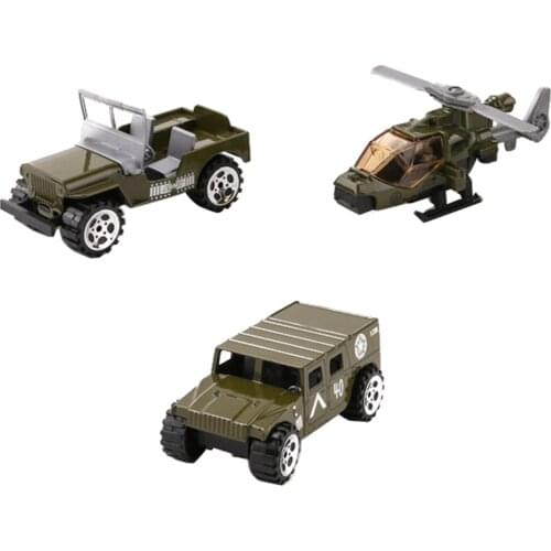 3pcs Car Battefield Car Helicopter Military Model Soldier Army Men ACCS