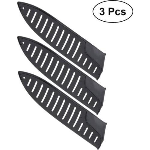 3pcs Black Plastic Kitchen Knife Blade Protector Cover for 8 Inches Knife