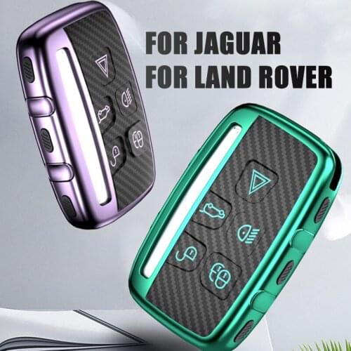 Car Key Cover Case Holder Carbon Fiber for Land Rover RANGE ROVER SPORT Freelander 2 DISCOVERY 4 Evoque for Jaguar XE XJ XJL XF