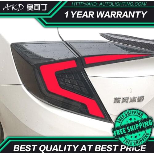 AKD auto autos rückleuchten Für Honda Civic G10 Rückleuchten 10th Limousine 2017 2018 2016 12 V LED Auto Schwanz lichter Rücklic