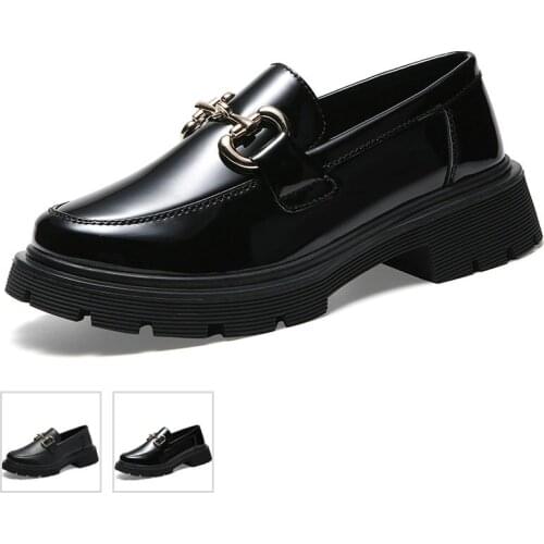 Women Brogue Shoes Platform Autumn Patent Leather Black Casual Flats Lady Derby Classic Varnish Oxfords Female Footwear