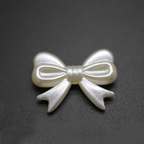 100 PCS 25mm Acrylic Imitation Pearl Bowknot Beads Charms DIY Handmade Earrings Necklace Bracelet Accessories For Jewelry Making