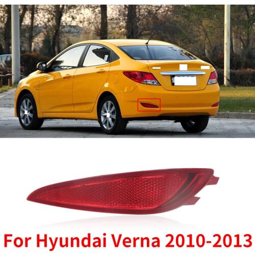 CAPQX For Hyundai Verna 2010-2013 Rear Bumper Light Brake Light Reflector Tail Fog Light Parking Stop Warning Lamp Red Reflector