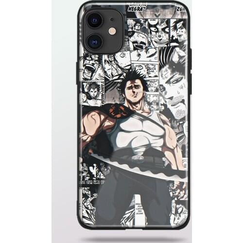 Black Clover Yami Sukehiro Anime Glass Soft Silicone Phone Case Cover Shell for iPhone SE 6s 7 8 Plus X XR XS 11 12 Mini Pro Max