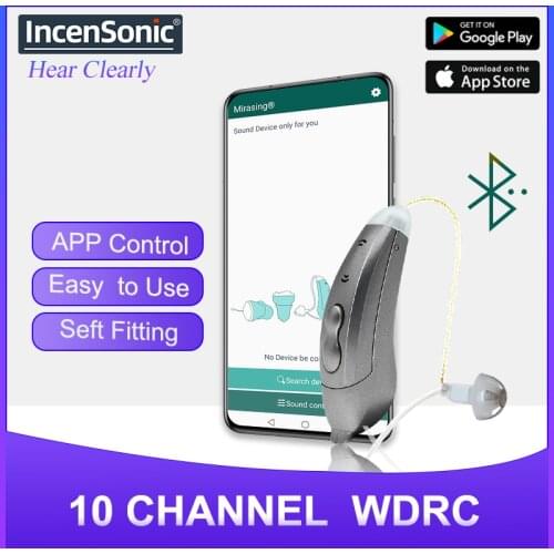 New Style Invisible BTE Hearing Aids 10 Channels Digital Hearing Aid SF101 Mobile Phone APP Program Fitting