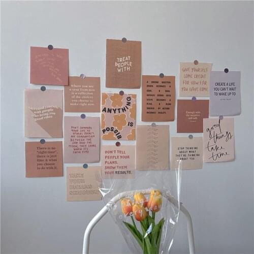 ins Nordic Art Simple Style Decorative Poster Interesting English B& B Hotel Home Decor Diy Wall Sticker Photo Props 16 Sheets